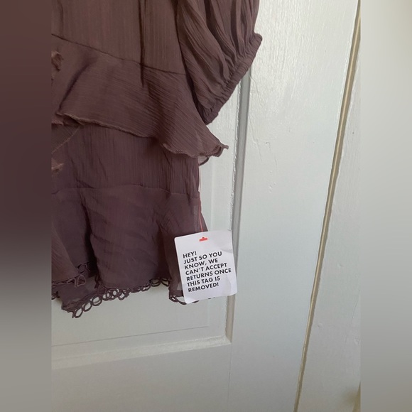 ASOS DESIGN Curve mini dress w/ long sleeve and circle trim in mauve US 18/UK 22 - Picture 7 of 9